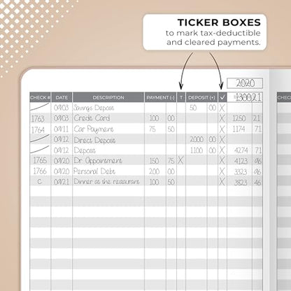 Clever Fox Check Register Book, Checkbook Ledger, 5.8x8.3 Rose Gold - color: Rose Gold, size: A5 (5.8'' x 8.3'')