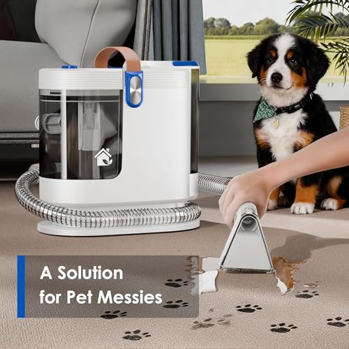 WURESE Portable Carpet Cleaner Machine – Handheld Deep Cleaner with Self‑Cleaning System & 2 Brushheads, Blue