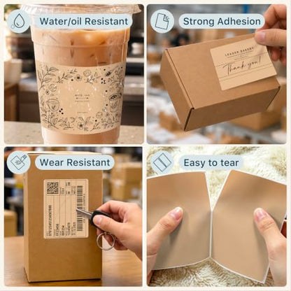 4" x 3" Thermal Labels, Brown, 500 Labels/Roll - color: Brown