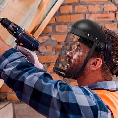 Sabary Safety Face Shield with Mesh Visor for Men, Black,Blue - color: Black,blue