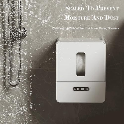 Sanpyl Night Light Smart Electric Paper Towel Dispenser, Touchless Roll Paper Dispenser with Custom Length Settings for Home Hotel - Battery Powered Plastic (Grey) - color: Grey