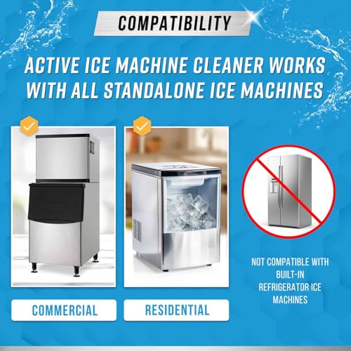 ACTIVE Ice Machine Cleaner Maker Descaler - 24 Clean Tablets Compatible with Frigidaire, Opal, GE Profile, Kitchenaid, Nickel Safe Scale Remover for Countertop, Nugget Ice Makers - Bulk 1 Year Supply - style: 24 Tablets Descaling Cleaner for Ice Maker