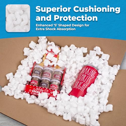 MagicWater Packing Peanuts for Shipping - White - S Shaped - .25 Cu Ft - size: 1/4 Cu Ft