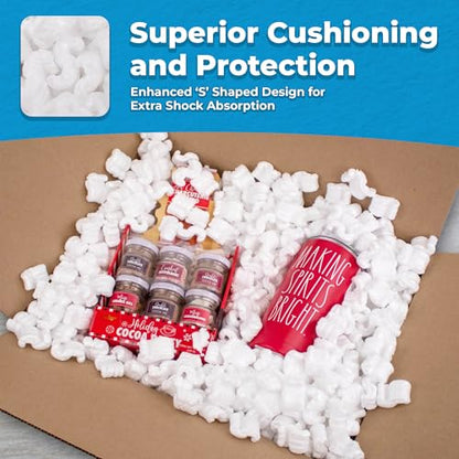 MagicWater Packing Peanuts for Shipping - White - S Shaped - .25 Cu Ft - size: 1/4 Cu Ft