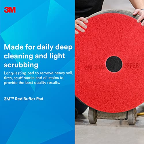 3M Red Buffer Pad 5100, 17 in, 5/Case