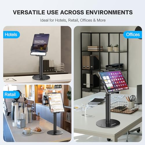 AboveTEK 360° Rotating Retail Kiosk iPad Stand Bundle POS Tablet Kiosk Stand - Universal Tablet Locking Mount for 7.9"-11" Devices