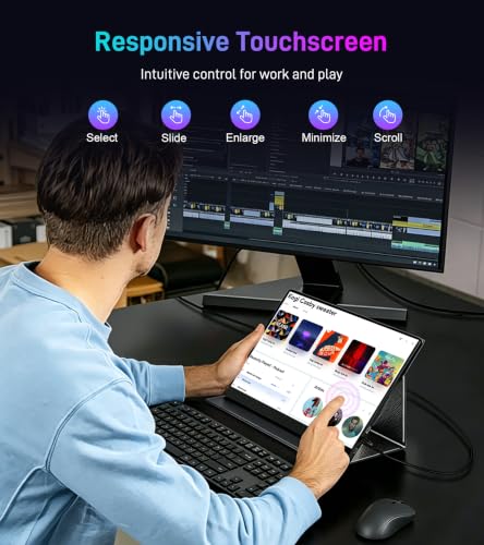 15.6 Inch Portable Monitor Touchscren,USB-C Travel Monitor(dark inky) - color: dark inky