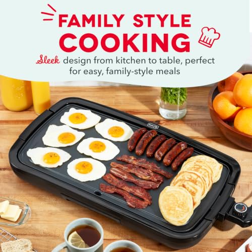 Dash Deluxe Everyday Electric Griddle, Removable Nonstick Plate, Black - color: Black