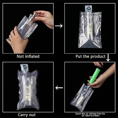 Miupoo Packaging Air Bags,Clear Plastic Inflatable Air Packaging Protector Bag with Free Pump Cushion,Air Cushion Blocking Packaging Bag,6x6 Inches,100 Pieces - size: 6x6×100 Inches