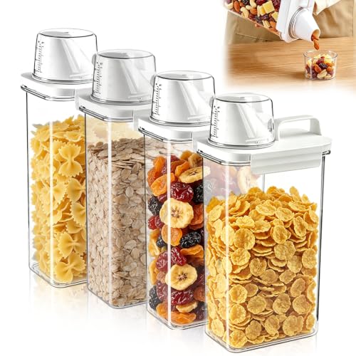 Cereal Storage Containers Set(Large*4) Airtight Food Storage Dispenser - size: Large -4 pcs