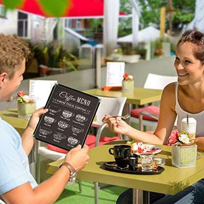 25 Gold Corner Menu Covers 8.5 x 11 Inch Double Stitched Menu Holder Single Page Menu Cover Two Clear Viewing Surfaces Restaurant Menu Covers