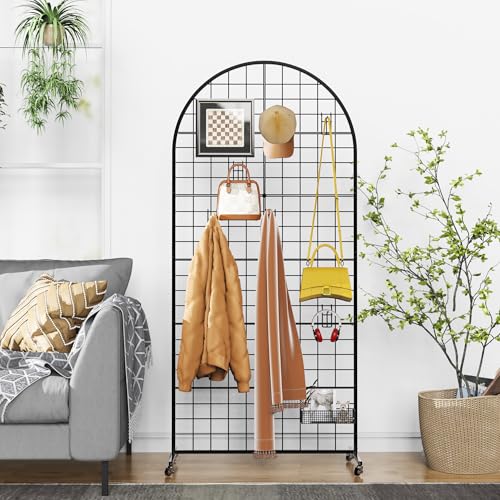VGMiu Grid Wall Panel 2.6' x 5.8' FT Metal Grid Display Stand 1PCS Black - color: Black, size: 5.8 ft