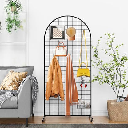 VGMiu Grid Wall Panel 2.6' x 5.8' FT Metal Grid Display Stand 1PCS Black - color: Black, size: 5.8 ft
