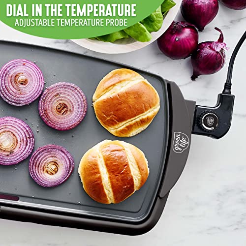 GreenLife 20" Extra Large Electric Griddle, Graphite - color: Graphite Black
