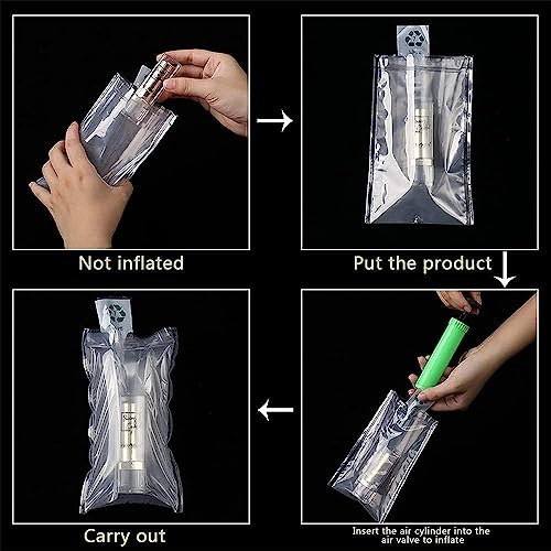Miupoo Packaging Air Bags,Clear Plastic Inflatable Air Packaging Protector Bag with Free Pump Cushion,Air Cushion Blocking Packaging Bag,10x12 Inches,100 Pieces - size: 10x12×100 Inches