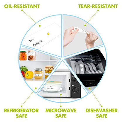 500 Freezer Refrigerator Food Labels Reminder Water Oil Resistant in Roll with Perforation Line,Removable Adhesive - color: Printed Version