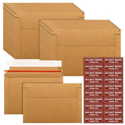 20 Pack 6.5x4.5 Inch Rigid Mailers,Self Seal Rigid Envelopes,Brown - color: Brown, size: 6.5x4.5 Inch