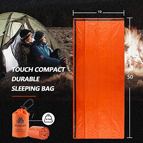 Emergency Sleeping Bag Survival Bivy Sack Use as Emergency Blanket Lightweight Survival Gear for Outdoor Hiking Camping Keep Warm After Earthquakes, Hurricanes and Other disasters - color: Orange Set
