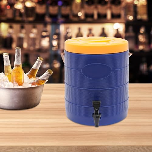 Stainless Steel Beverage Dispenser Insulated Container with Faucet Cooler with Drink Dispensers Cold and Hot Drink Dispenser for Milk Tea, Juice, Coffee 6.6 Gal Capacity (Blue) - color: Blue, size: 25L