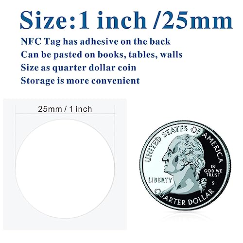 1000 pcs MF Classic 1k NFC Tag Stickers 13.56mhz RFID Sticker iso 14443a RFID Sticker MF 1k S50 RFID Self-Adhesive 1 inch Round - size: 1000pcs
