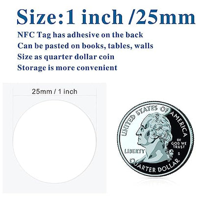 1000 pcs MF Classic 1k NFC Tag Stickers 13.56mhz RFID Sticker iso 14443a RFID Sticker MF 1k S50 RFID Self-Adhesive 1 inch Round - size: 1000pcs
