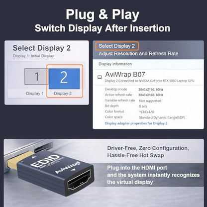 4K 60Hz HDMI EDID Emulator,HDCP Passthrough Adapter,3-Pack - color: 2K/120Hz, size: 3pack