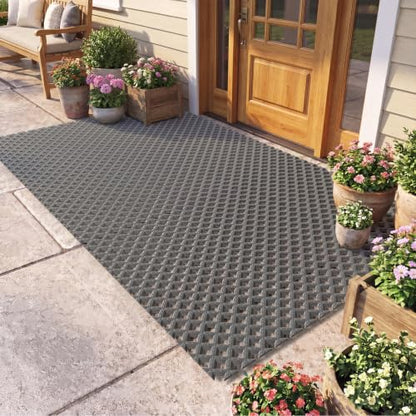 Door Mat Outside Entrance Drainage Waterproof Mat, Grey 36"x59" - color: Grey-a, size: 36"x59"