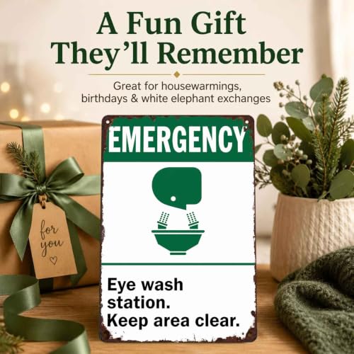 Emergency Eye Wash Station Keep Area Clear Metal Sign 8 x 12 Inch