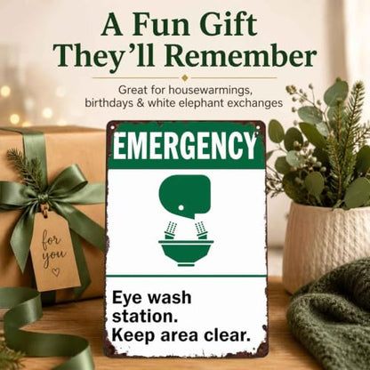 Emergency Eye Wash Station Keep Area Clear Metal Sign 8 x 12 Inch
