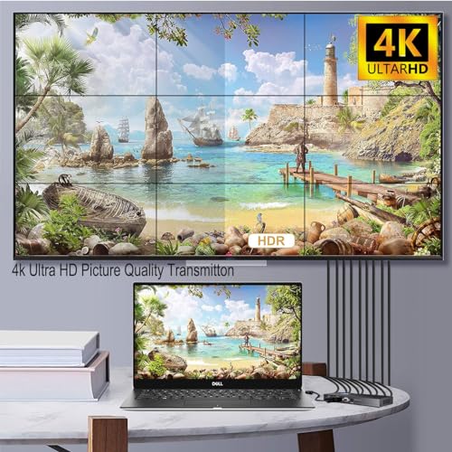 Video Wall Controller 3x3 HDMI Video Image Processor, Support 3840x2160/30HZ HDMI Input & DVI Input, 9-Screen Splicing TV Wall Controller, Support 180 Degree Rotation 3x3 3x2 2x2 3x1 1x4 2x3 4x2 2x4