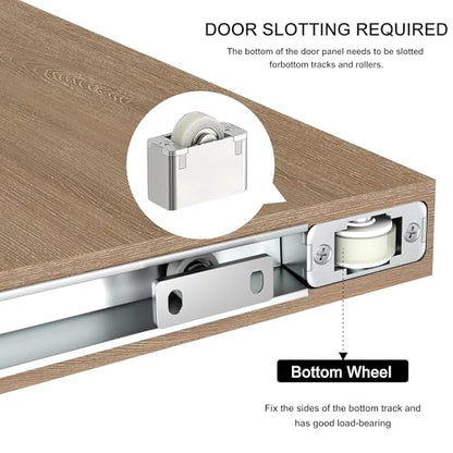 Sdstone 34” Concealed Barn Door Hardware Kit with Soft Close Mechanism,Hidden Ghost Barn Door Hardware Kit for Door Opening Width 26" to 30", Wall Mount Aluminum Track (Door not Included) - size: 34IN