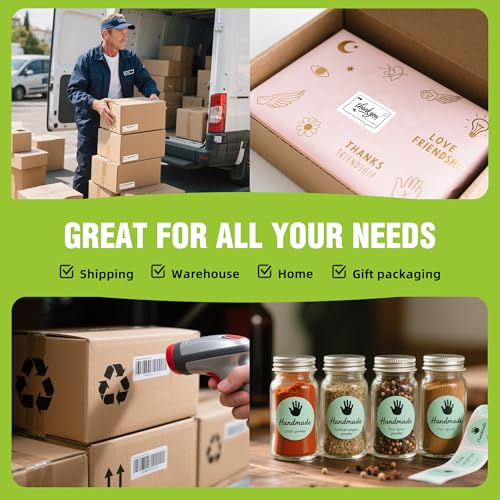 2.25" x 1.25" Direct Thermal Labels-Perforated Barcodes, Shipping, Address Label Paper, Durable Self-Adhesive Thermal Printer Stickers, Compatible with Zebra & Rollo Printers (1 Roll，1000 Labels/Roll) - size: 2.25" x 1.25"
