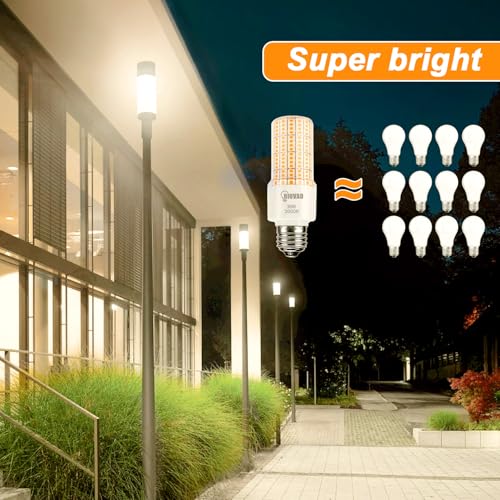 RIUVAO LED Corn Light Bulb 300w Equivalent 3750Lumen 3000K Cool Daylight White 30W E26/E27 Base Ceiling Fan Led Light Bulb for Home Garage Warehouse Indoor Outdoor Led Corn Bulb Pack of 3 - style: 3pck 3000K