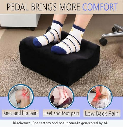 Work Foot Rest Under Desk,Comfort Foot Rest for Couch - color: Black
