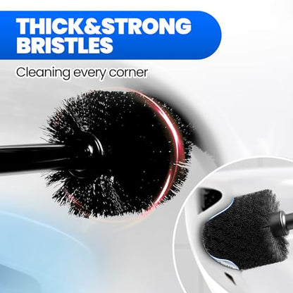 4in1 Toilet Plunger and Brush Set - Home Bathroom Cleaning Tools - color: Black