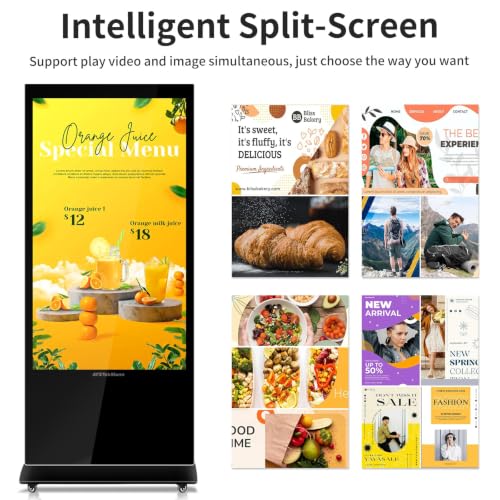 43" Digital Signage Displays, 4K LCD Touch Screen Floor Standing Display - size: 43 inch