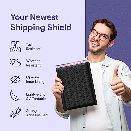 Small Black Bubble Mailers 4x8, Poly Padded Envelopes #000, 500 Pack - color: Black, size: 4"x8" / 500 Pack