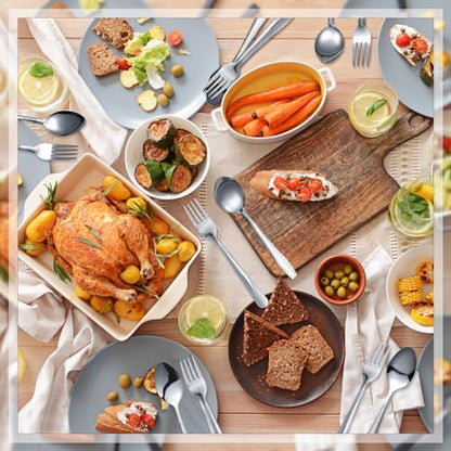 Nuogo 100 Pieces Forks and Spoons Silverware Set Stainless Steel Dinner
