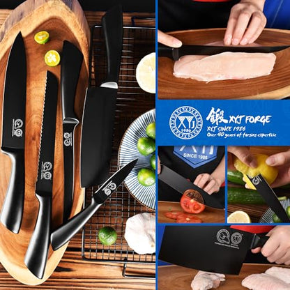XYJ Knives,Professional Knife Sets for Master Chefs - color: Full Black, size: 15 in 1