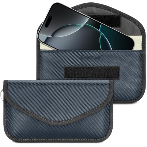 TICONN 2PK Faraday Bag for Car Key Fob, Anti-Theft NFC RFID Blocking Pouch - color: Navy, size: Large