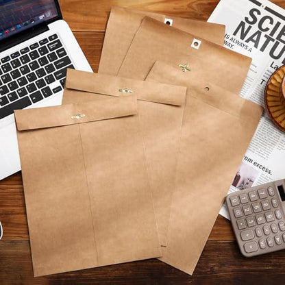 Teling 50 Pcs Manilla Clasp Envelopes Kraft Closure - color: Brown, size: 9*12