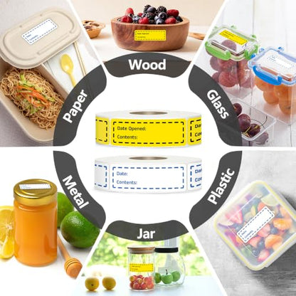 600 Pcs 1 inch X 3 inch Restaurant Quality Shelf Life Food Rotation Labels, Self-Adhesive Removable for Reusable Containers, Food Safety Date Sticker, Leftover Labels (AllYellow1X3inch) - style: AllYellow1X3inch