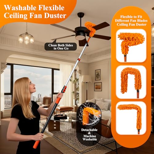 26ft High Reach Duster Kit with 5-20ft Extra Long Extension Pole - size: 20feet