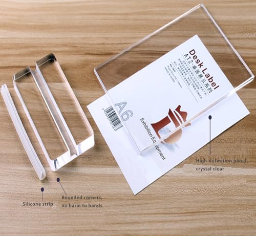 Acrylic Sign Holder (Black Horizontal A6 148×105mm/5.83×4.13 inches)