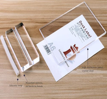 Acrylic Sign Holder (Black Horizontal A6 148×105mm/5.83×4.13 inches)