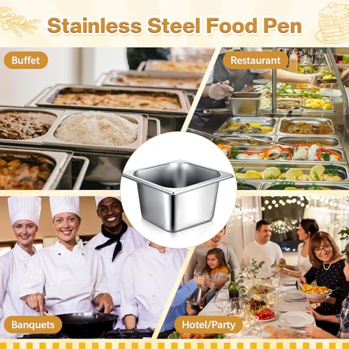 Rtteri 22 Pcs 1/6 Size Pan 4 Inch Deep Metal Hotel Steam Table Pan Bulk Set - size: 1/6 Size Pan 4 Inch Deep