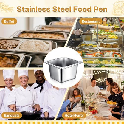 Rtteri 22 Pcs 1/6 Size Pan 4 Inch Deep Metal Hotel Steam Table Pan Bulk Set - size: 1/6 Size Pan 4 Inch Deep
