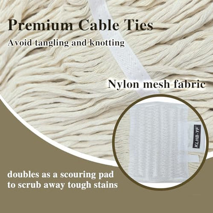 Heavy Duty Wet Industrial Cleaning Mop Head – Mop Head Replacement Perfect Cotton Washable Mop Head Replacement for Commercial & Home Cleaning（White） - color: White, size: 3 Pack