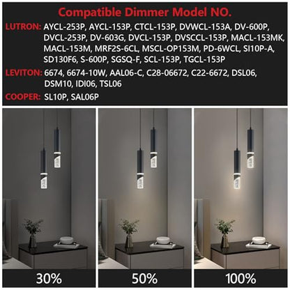 Modern Dimmable Led Pendant Lights Kitchen Island, Ideal for Living Room, Bedroom,Sink 12w LED Crystal Energy-Saving Hanging Lamp for Cozy Lighting (Black 2 Light) - size: 2-Light