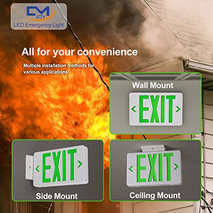6 Pack LED Emergency Exit Sign, Universal Mount OSHA Compliant - color: Green, size: 6 Pack
